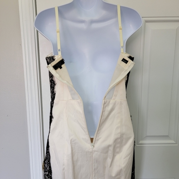 Guess Sleeveless Bra Top Ivory Black Lace Mesh Back Cocktail Special Occasion 7 - Picture 7 of 15